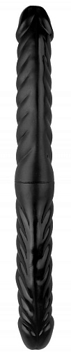 Чёрный двухсторонний спиралевидный фаллоимитатор Сумерки богов 1016-20 BX DD (43 см)