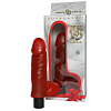 Красный гелевый вибромассажёр-реалистик Сумерки богов №4 322-04 BX DD (16,7 см)