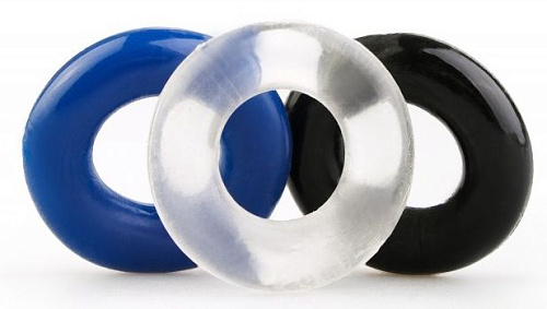 Набор из 3 эрекционных гладких колец разного цвета Сумерки богов 6000-03 BX DD