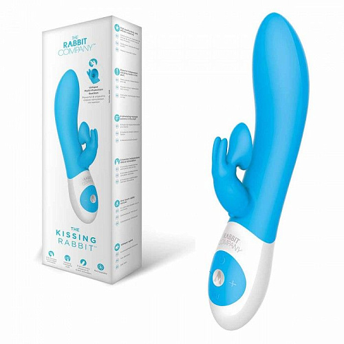 Нежно-голубой вибратор The Rabbit Company The Kissing Rabbit TRC-015BLU