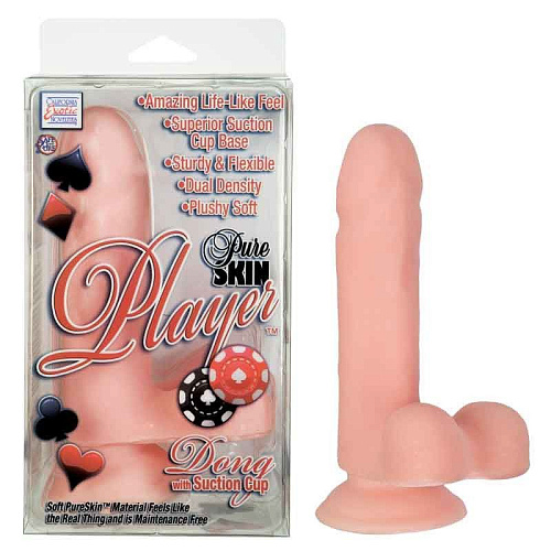 Телесный фаллоимитатор на присоске California Exotic Novelties Player Dong SE-0133-01-3 (18 см)