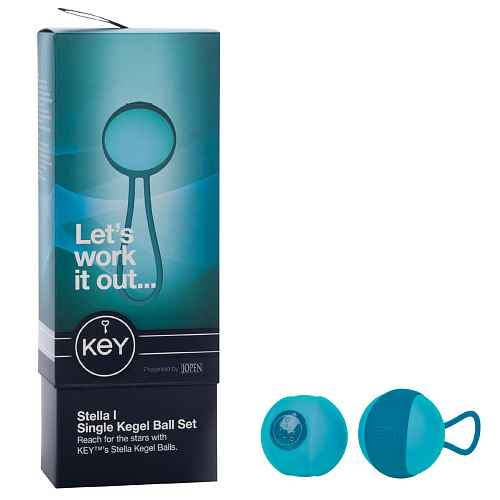 Бирюзовый вагинальный шарик соло со сменным грузом Jopen STELLA I JO-8020-05-3
