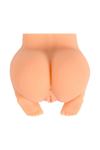 Телесного цвета женский полуторс в позиции «догги-стайл» с двумя любовными тоннелями Xise XS-MA50021