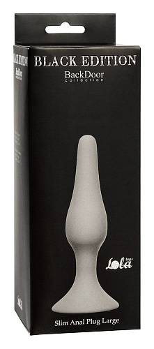 Светло-серая анальная пробка Lola toys Slim Anal Plug Large 4205-03Lola (12,5 см)