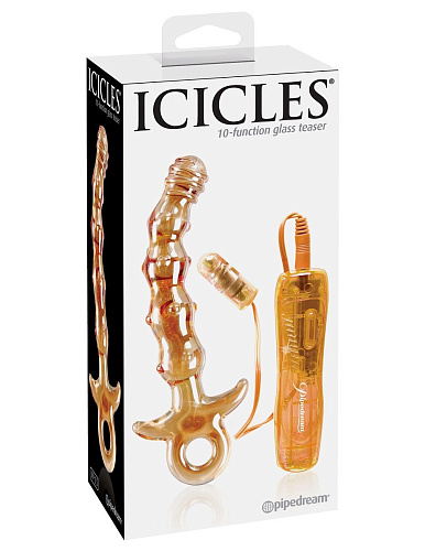Стеклянный оранжевый вибратор Pipedream ICICLES № 15 PD2915-00 (17,1 см)