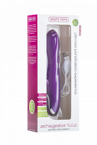 Фиолетовый перезаряжаемый вибратор Shots Media BV RechargeableTulip Purple SHT234PUR (21 см)
