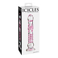 Стеклянный фаллоимитатор с розовым рельефом Pipedream ICICLES № 6 PD2906-00