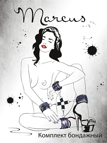 Пурпурный кружевной бондажный комплект ToyFa 714003