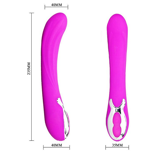 Лиловый силиконовый вибратор с функцией реакции на прикосновения Baile Wonder BI-014140-1 (23,5 см)