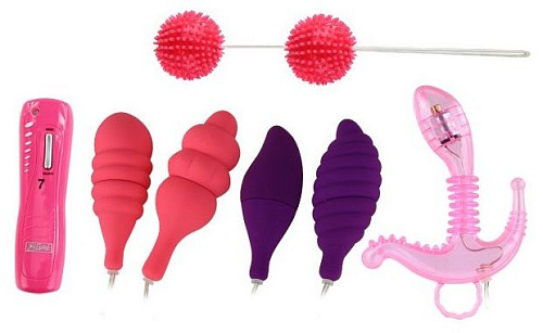 Вибронабор: вагинальные шарики, 5 стимуляторов и пульт-контроллер Baile Climax Combo BW-012005