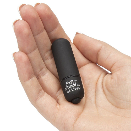 Гладкая чёрная вибропуля Fifty Shades of Grey Heavenly FS-59958