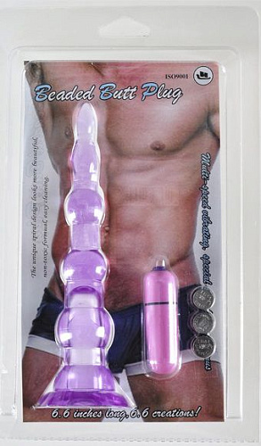 Фиолетовый анальный вибромассажёр-ёлочка Sextoy 2011 00260A-3 (14,5 см)