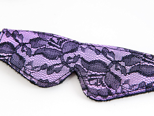 Кружевной набор пурпурного цвета: маска и флоггер ToyFa 716043