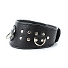 Чёрный кожаный ошейник для эротических игр БДСМ арсенал 55025