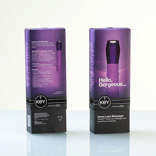 Шикарный сиреневый вибромассажёр Jopen Ceres Lace Texture Lavender JO-8051-10-3