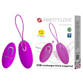 Лиловое виброяйцо с нежными волнистыми ребрышками на пульте ДУ Baile Jacqueline BI-014362W-13
