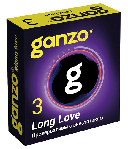 Презервативы с анестетиком для продления удовольствия Ganzo Long Love №3 (3 шт)
