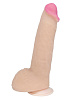 Реалистичный фаллоимитатор телесного цвета на присоске в упаковке-плёнке LOVETOY (А-Полимер) 812700 (19 см)