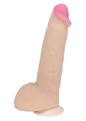 Реалистичный фаллоимитатор телесного цвета на присоске в упаковке-плёнке LOVETOY (А-Полимер) 812700 (19 см)