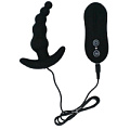 Чёрный анальный стимулятор с вибрацией RestArt Beads Style RA-304 (8,8 см)