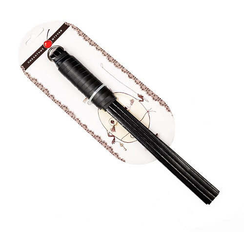 Чёрная короткая плеть из кожи Пикантные штучки DP420B (29 см)