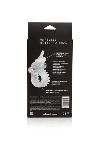 Прозрачное эрекционное кольцо с вибрацией California Exotic Novelties Wireless Butterfly Ring SE-1830-00-3