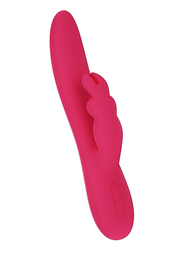 Розовый вибратор с клиторальным стимулятором LuxeLuv HAVANA (23,5 см)