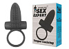 Чёрное эрекционное кольцо с вибрацией и язычком Bior toys Sex Expert SEM-55057