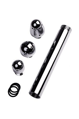 Металлический анальный душ с тремя различными насадками ToyFa 717122