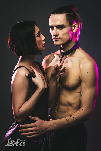 Чёрный ошейник с поводком Lola toys Sin 1086-01lola