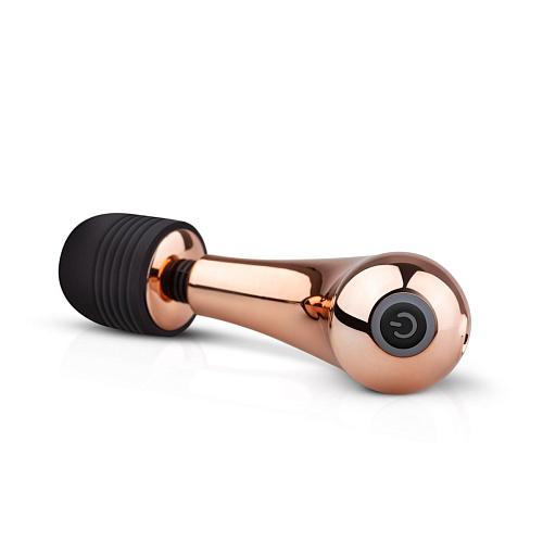 Золотисто-чёрный мини-вибратор EDC Wholesale Mini Curve Massager RG007 (13 см)