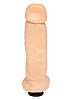 Большая телесная фаллическая насадка на трусики с плагом LOVETOY (А-Полимер) 205500 (20,5 см)