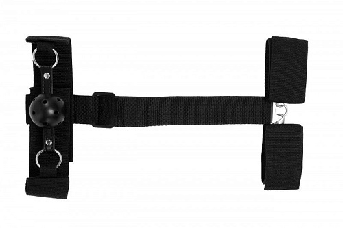 Набор чёрных строп для фиксации с кляпом-шариком Сумерки богов 960-22 BX DD