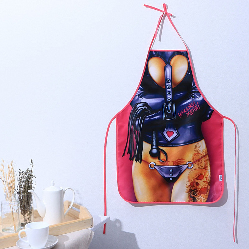 Cине-розовывй сувенирный фартук Сима-Ленд «Накажи меня» 1113939