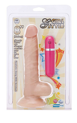 Телесный вибратор-реалистик на присоске NMC G-GIRL STYLE 8INCH VIBRATING DONG 111635 (20,3 см)