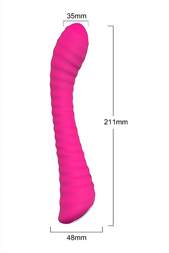 Розовый ребристый вибратор S-HANDE S-HANDE Sunshine SHD-026 (21,1 см)