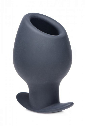 Большая чёрная анальная пробка XR Brands Ass Goblet Silicone Hollow Anal Plug Large AF981-Large (11,18 см)