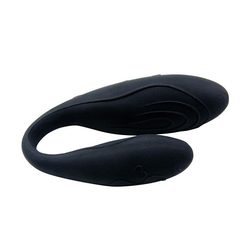 Чёрный вибромассажёр для пар с ДУ Baile Indulgence Plus BI-014145-1