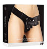 Страпон с кожаными трусиками с чёрного цвета Shots Media BV OU153BLK (13 см)