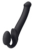 Чёрный безремневой страпон Strap-on-me Silicone Bendable Strap-On L 6012857