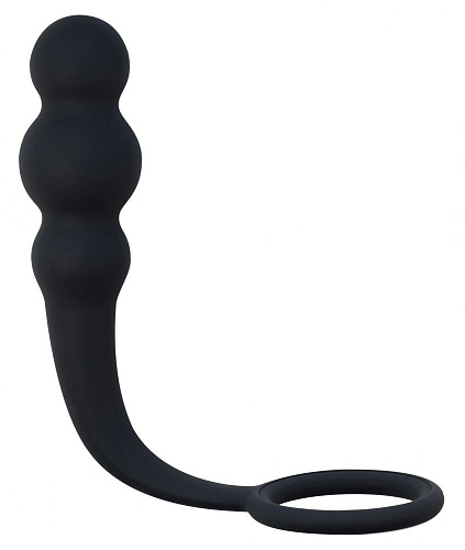Чёрное эрекционное кольцо с анальным стимулятором Lola toys Legend 8001-01Lola