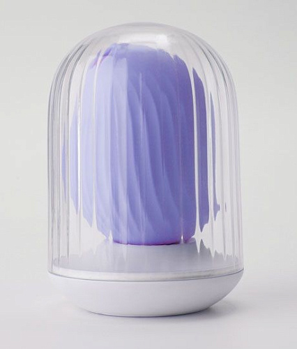 Сиреневый вакуум-волновой стимулятор с вибрацией и базой-ночником Cuddly Bird CB-PR