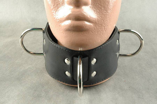 Чёрный широкий подшитый ошейник Beastly 10334-1B