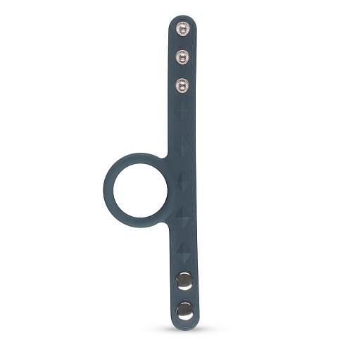 Тёмно-серое эрекционное кольцо с утяжкой для мошонки EDC Wholesale BON016