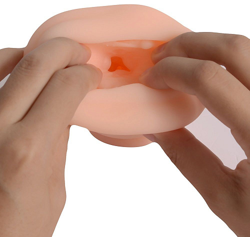 Мастурбатор телесного цвета  со сложным внутренним рельефом Real Real Woman RW72104