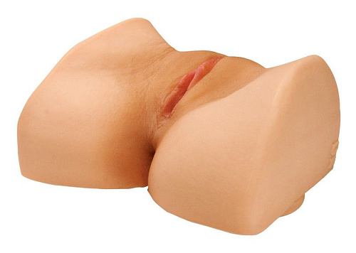 Телесные вагина и анус с вибрацией Topco Sales Bree Olson CyberSkin Vibrating Suction-Base Pussy Ass 1003063