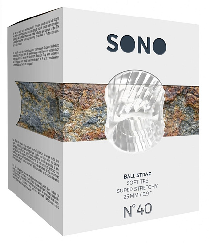 Прозрачное эрекционное кольцо Shots Media BV No.40 Ball Strap SON040TRA