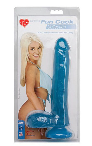 Синий гелевый фаллоимитатор на присоске Topco Sales TLC Carmens Fun Cock 1003043 (21,5 см)