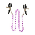 Зажимы для сосков на фиолетовой цепочке Toy Joy Nipple Chain Metal 3000007506