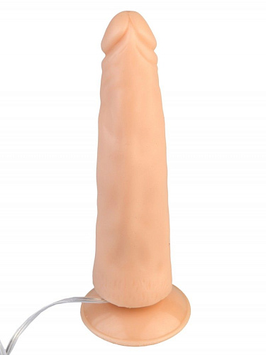 Реалистичный вибратор на присоске с выносным пультом телесного цвета Сумерки богов 104-03 CD DD (17 см)